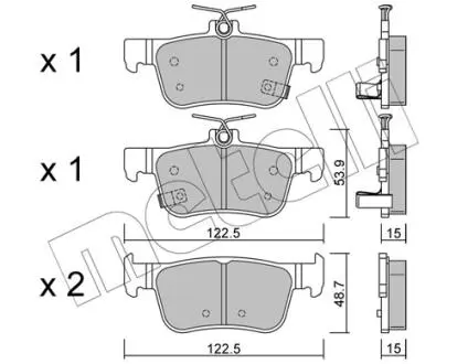 Колодки гальмівні (задні) Honda Civic X 1.0-2.0 16- Metelli 22-1131-0