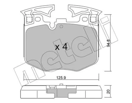 Тормозные колодки (передние) BMW 3 (G20) 18-/5 (G30/F90)/7 (G11/G12) 15- Metelli 22-1146-0