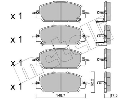 Колодки гальмівні (передні) Honda CR-V V 17- Metelli 22-1153-0 (фото 1)