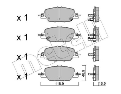 Колодки гальмівні (задні) Honda CR-V V 17- Metelli 22-1154-0