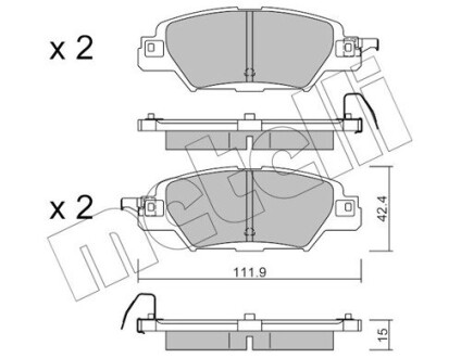 Тормозные колодки (задние) Mazda CX-5 2.0/2.2/2.5 12- Metelli 22-1158-0