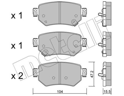 Тормозные колодки (задние) Mazda 6 2.0/2.5 12- Metelli 22-1159-0