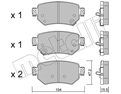 Колодки гальмівні (задні) Mazda 6 2.0/2.5 12- Metelli 22-1159-0