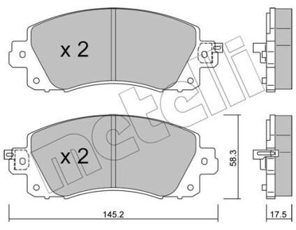 Тормозные колодки (передние) Subaru Impreza/Outback/XV 17- Metelli 22-1161-0