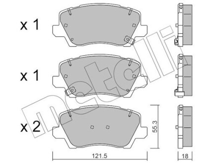 Тормозные колодки (передние) Kia Picanto 17- Metelli 22-1165-0