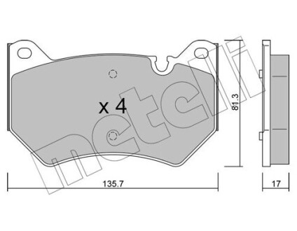 Тормозные колодки (передние) Audi Q5 17- Metelli 22-1170-0