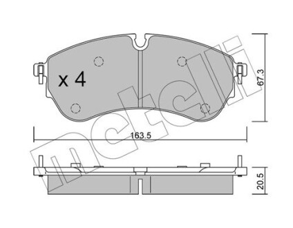 Тормозные колодки (передние/задние) VW Crafter/MAN TGE 16- Metelli 22-1173-0