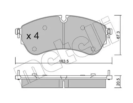Тормозные колодки (передние/задние) VW Crafter/MAN TGE 16- Metelli 22-1173-0