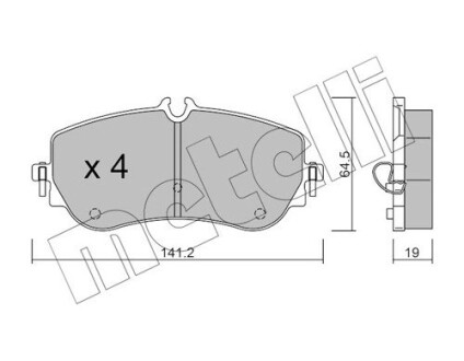 Тормозные колодки (задние) VW Crafter 16-/Amarok 10-/MAN TGE 16- Metelli 22-1175-0