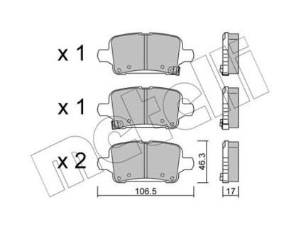 Тормозные колодки (задние) Opel Insignia B 17- Metelli 22-1180-0 (фото 1)