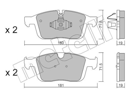 Тормозные колодки (передние) Volvo XC60 I 08-17 (Ate) Metelli 22-1188-0