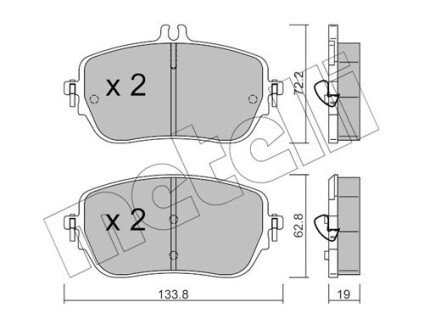 Тормозные колодки (передние) MB A-class (W177)/B-class (W247) 18- Metelli 22-1193-0 (фото 1)