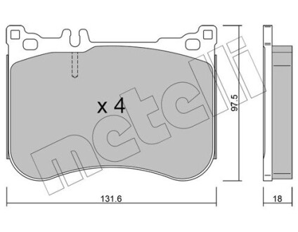 Тормозные колодки (передние) MB S-class (W221/W222/X222/C217) 05- Metelli 22-1197-0