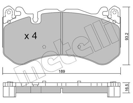 Тормозные колодки (передние) MB C-class (W205)/E-class (W212) 11- Metelli 22-1198-1