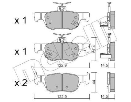 Колодки гальмівні (задні) Mazda 3 18- Metelli 22-1226-0