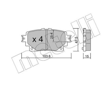 Колодки гальмівні (задні) Toyota Rav4 18- Metelli 22-1229-0