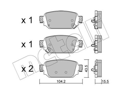 Тормозные колодки (задние) Mazda CX-3 18-/3 13- Metelli 22-1238-0