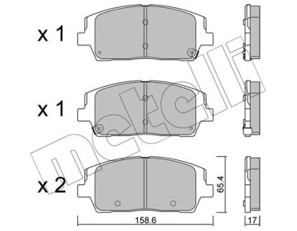 Тормозные колодки (передние) Hyundai Santa Fe IV 18-/Kia Sorento III 15- Metelli 22-1244-0 (фото 1)