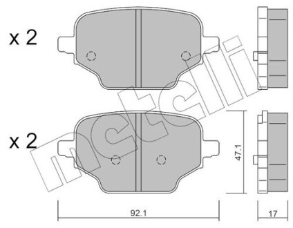 Тормозные колодки (задние) Opel Combo 18-/Citroen Berlingo/Peugeot Partner 18- Metelli 22-1245-0 (фото 1)