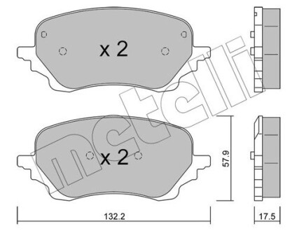 Комплект гальмівних колодок Metelli 2212470