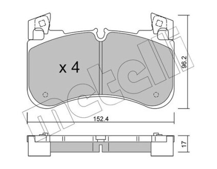 Тормозные колодки (передние) Land Rover Discovery 12-/Range Rover 13- Metelli 22-1251-0