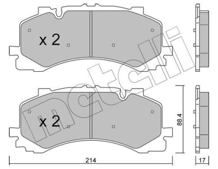 Тормозные колодки (передние) Audi A6/A7/A8/Q7/Q8/VW Touareg 16- Metelli 22-1252-0