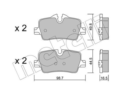 Колодки гальмівні (задні) BMW 3 (G20/G80/G28)/4 (G22/G82) 18- Metelli 22-1264-0 (фото 1)