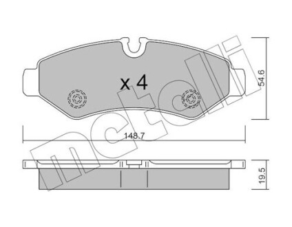 Тормозные колодки (задние) MB Sprinter (907,910) 211-419CDI 18- Metelli 22-1275-0