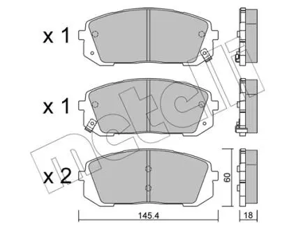 Тормозные колодки (передние) Hyundai Elantra 20-/Sonata VIII/Kia Optima V 19- Metelli 2212980