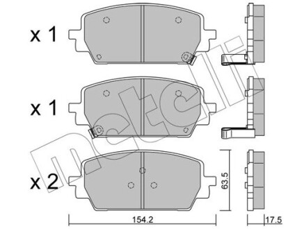 Тормозные колодки (передние) Hyundai Santa Fe/Kia Sorento 20- Metelli 2213030