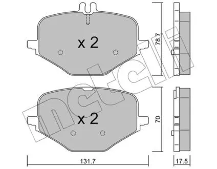 Колодки гальмівні (задні) MB G-class (W463)/ GLE-class (V167) AMG 18- Metelli 2213090