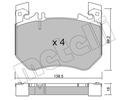 Колодки гальмівні (передні) MB S-class (W223) 20- (Brembo) Metelli 2213110