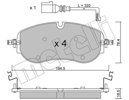 Колодки гальмівні (передні) Audi Q4/Skoda Enyaq 21- Metelli 2213200