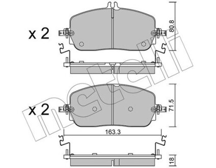 Тормозные колодки (передние) MB C-class (W206) 21-/GLC-class (X254) 22- Metelli 2213570