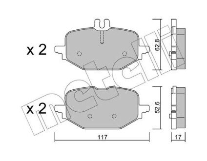 Тормозные колодки (передние) MB C-class (W206/S206) 21- Metelli 2213591