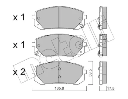 Комплект гальмівних колодок передній Metelli 2213730