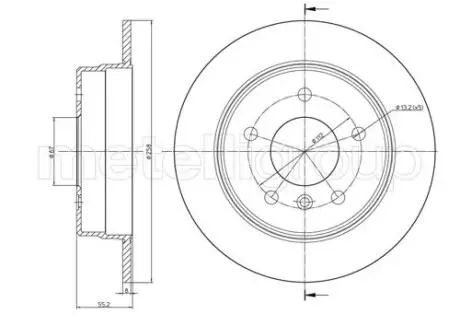 Диск тормознойMERCEDES VANEO 02-05 TYL Metelli 230599C