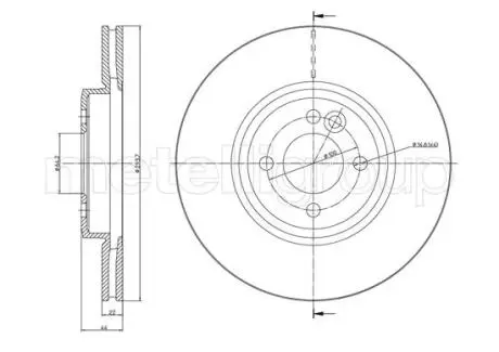 Диск тормозной (передний) Mini Cooper 01-14 (294x22) Metelli 231234C