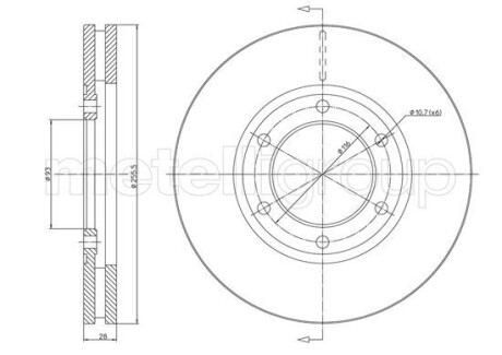 Диск тормознойMAZDA E 97- PRZOD Metelli 231621