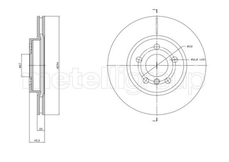 Диск гальмівний (передній) BMW 2 (F45/F46)/X1 (F48) 14- (294x22) Metelli 23-1772C