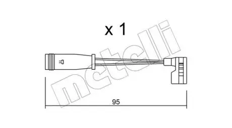 Датчик износа тормозных колодок MB Sprinter/VW Crafter 06- (L=95mm) Metelli SU.164