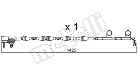 Датчик зносу гальмівних колодок (передніх) Land Rover Range Rover IV 3.0-5.0 D 12- (L=1425mm) Metelli SU.316