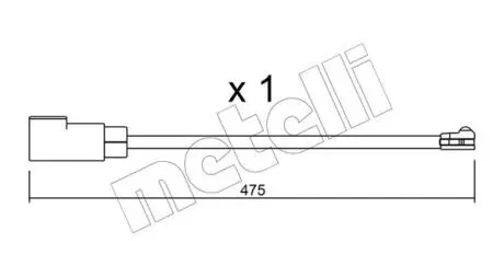 Датчик зносу гальмівних колодок (задніх) Ford Tourneo Custom/Transit Custom 2.0/2.2TDCI12- (L=475mm) Metelli SU.329