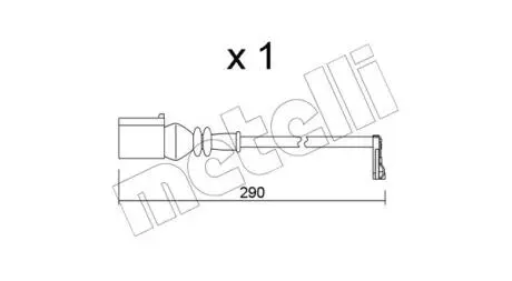 Датчик зносу гальмівних колодок (задніх) VW Crafter 2.0TDI 16- (L=290mm) Metelli SU.365