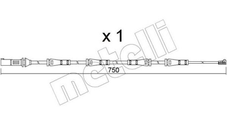 Датчик износа тормозных колодок (задних) BMW X5 (G05/F95)/X7 (G07) 18- (750mm) Metelli SU.373