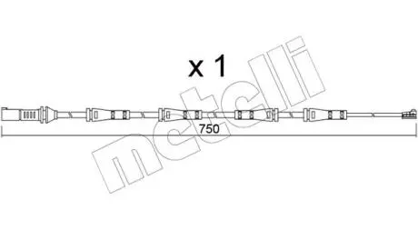 Датчик зносу гальмівних колодок (задніх) BMW X5 (G05/F95)/X7 (G07) 18- (750mm) Metelli SU.373