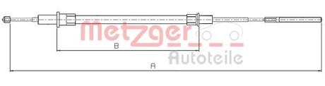 Трос ручного гальма METZGER 104153