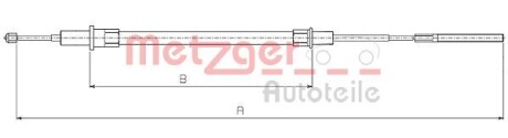 Трос ручного гальма METZGER 104154