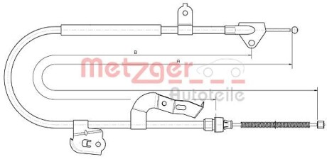 Трос ручного гальма METZGER 104510