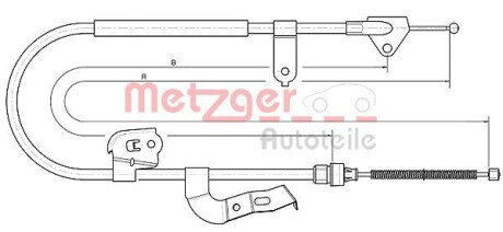 Трос ручного тормоза METZGER 104511